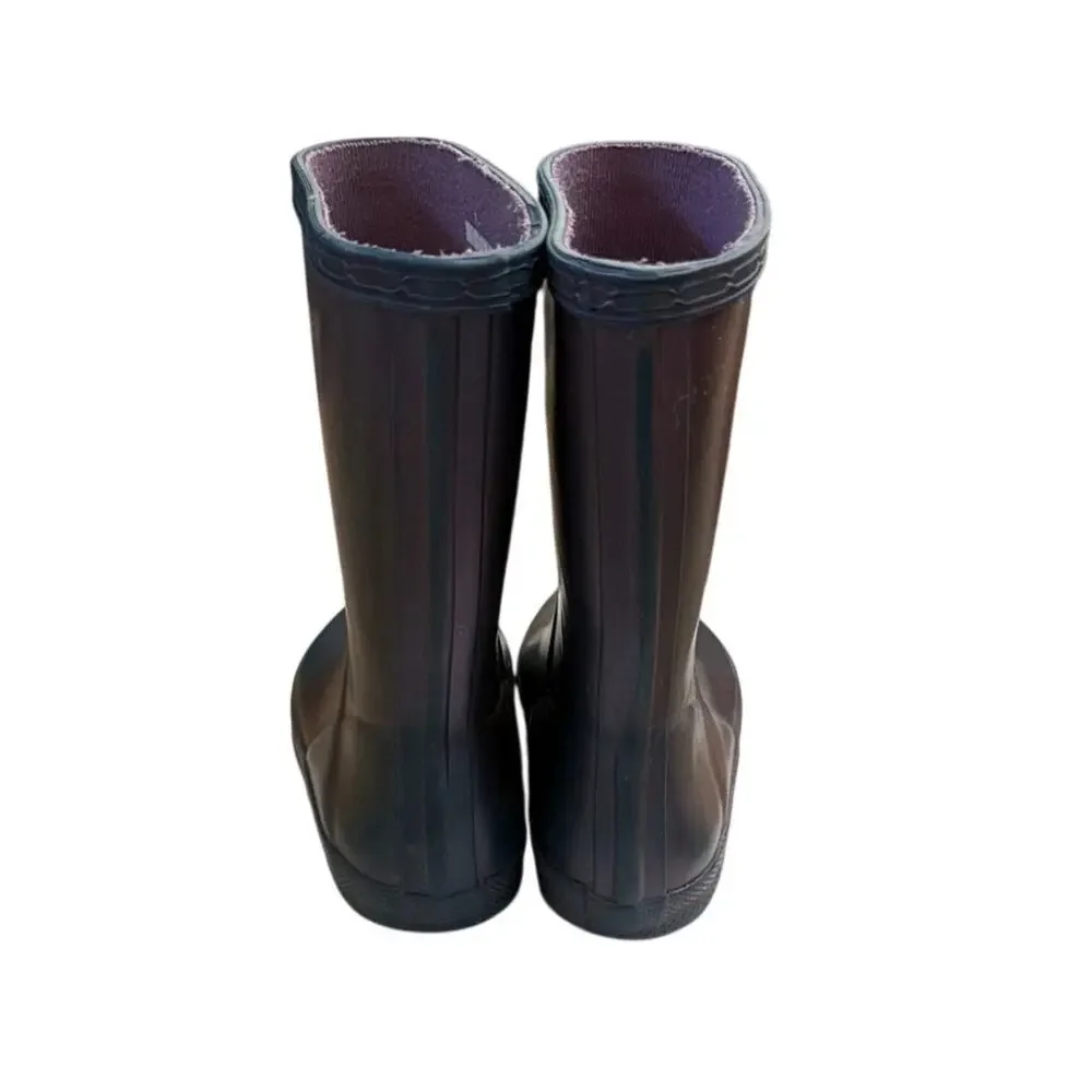 Hunter Kids First Classic Rain Boots Purple/Blue Rubber Pull On Toddler Size 8